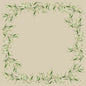 De Dunicel-middeldekken 84 x 84 cm Foliage van Duni GmbH bieden een vierkant kader van aquarel groene bladtakken en een lichtbeige centrum, ideaal voor een elegante tafeldecoratie. Elke verpakking bevat 20 stuks.