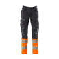 Broek met kniezakken, broek met stretch inzetstukken