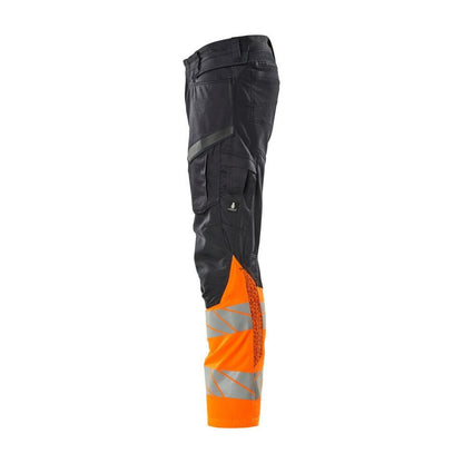 Broek met kniezakken, broek met stretch inzetstukken