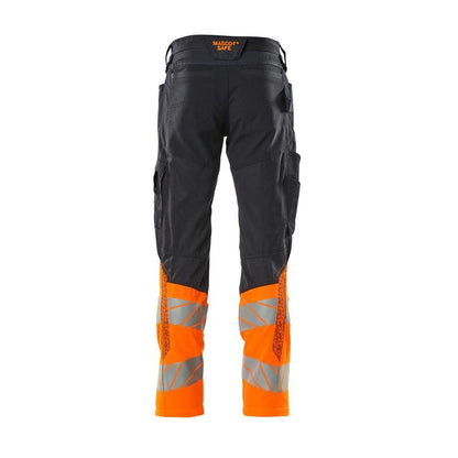 Broek met kniezakken, broek met stretch inzetstukken