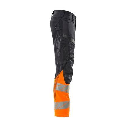 Broek met kniezakken, broek met stretch inzetstukken