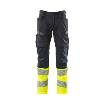 Broek met kniezakken, broek met stretch inzetstukken
