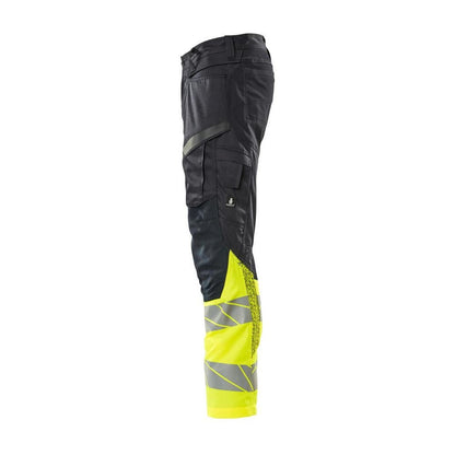Broek met kniezakken, broek met stretch inzetstukken