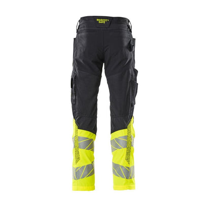Broek met kniezakken, broek met stretch inzetstukken