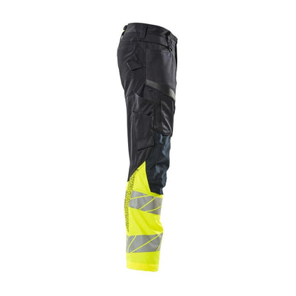 Broek met kniezakken, broek met stretch inzetstukken