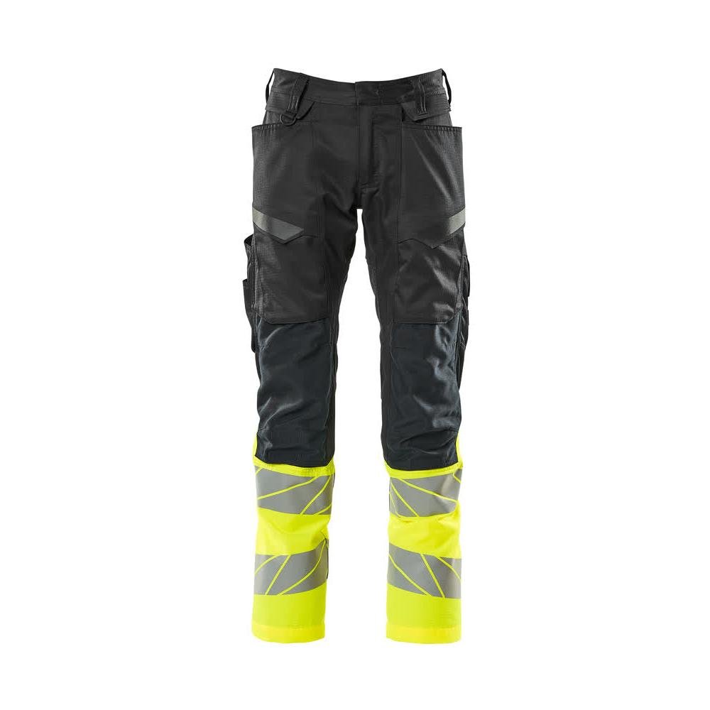 Broek met kniezakken, broek met stretch inzetstukken