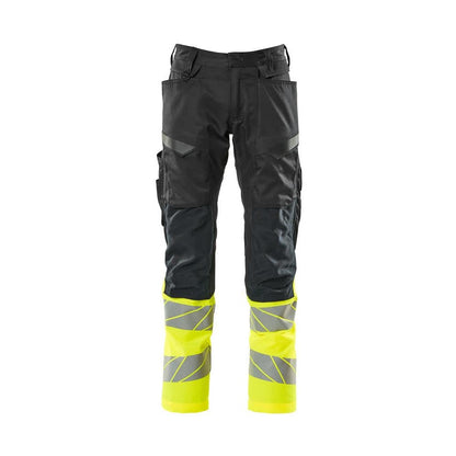 Broek met kniezakken, broek met stretch inzetstukken