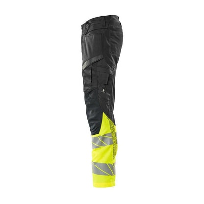 Broek met kniezakken, broek met stretch inzetstukken