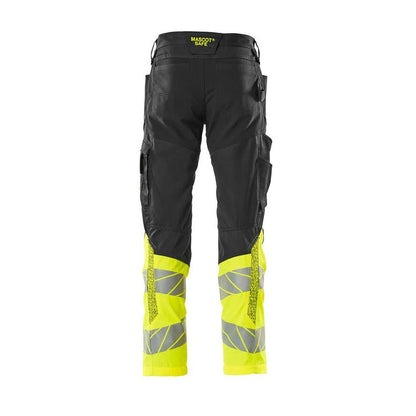 Broek met kniezakken, broek met stretch inzetstukken