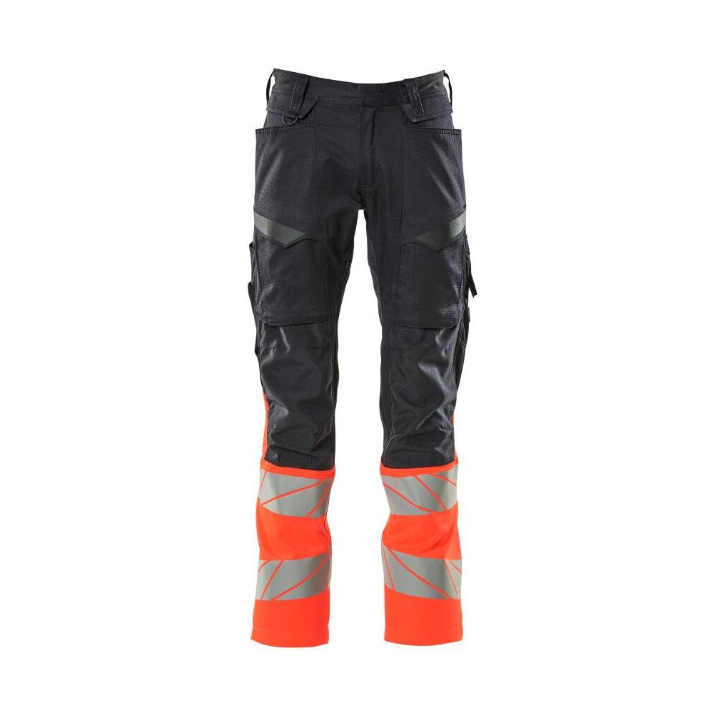 Broek met kniezakken, broek met stretch inzetstukken