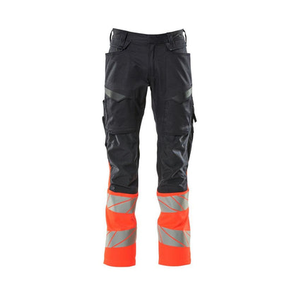 Broek met kniezakken, broek met stretch inzetstukken