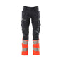 Broek met kniezakken, broek met stretch inzetstukken