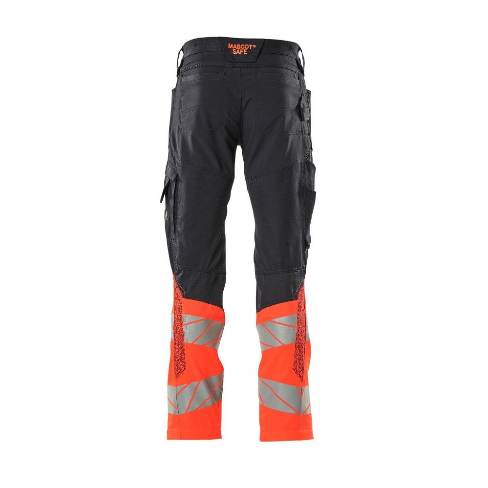 Broek met kniezakken, broek met stretch inzetstukken