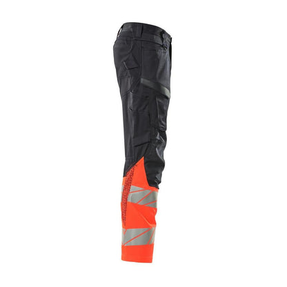 Broek met kniezakken, broek met stretch inzetstukken