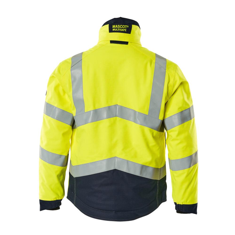 Winterjas met gewatteerde voering Pilotenjas Multisafe, signalisatie geel/zwart-blauw