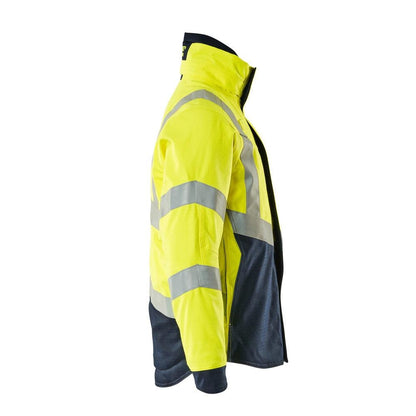 Winterjas met gewatteerde voering Pilotenjas Multisafe, signalisatie geel/zwart-blauw