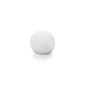 Een Duni GmbH LED-houder 8,4x10 cm voor Globe Lampen (1 stuk) staat in het midden op een witte achtergrond, zijn matte oppervlakte en zijn bolvorm worden benadrukt door een zwakke schaduw eronder.