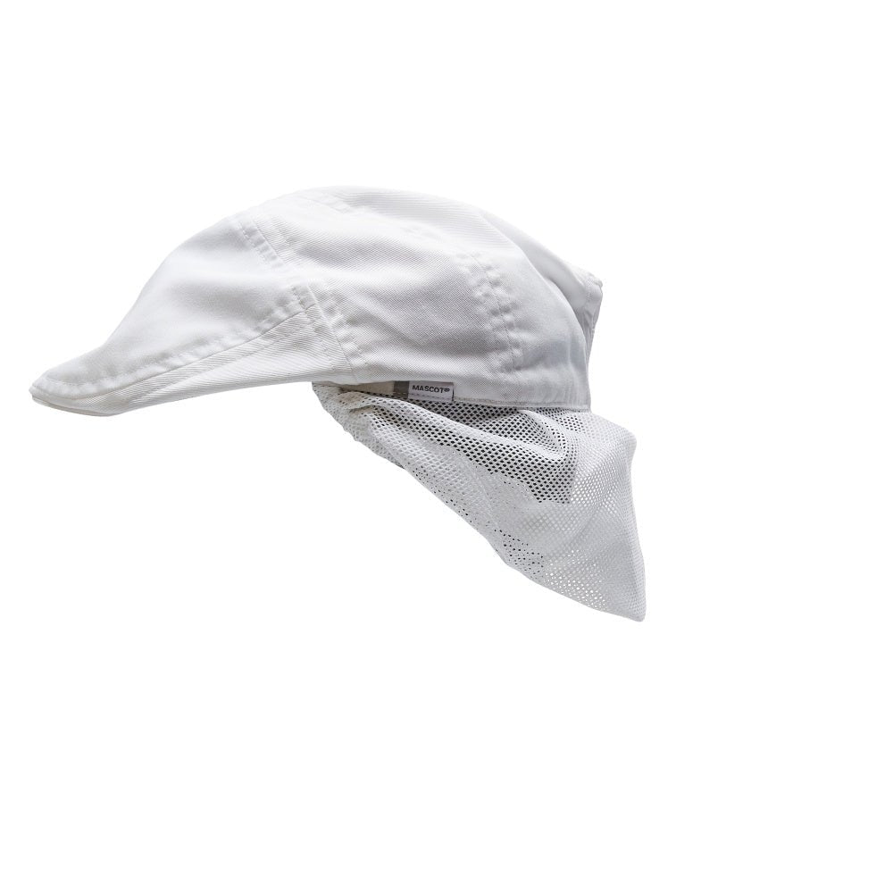 Platte pet met haarnetje Platte petten, wit