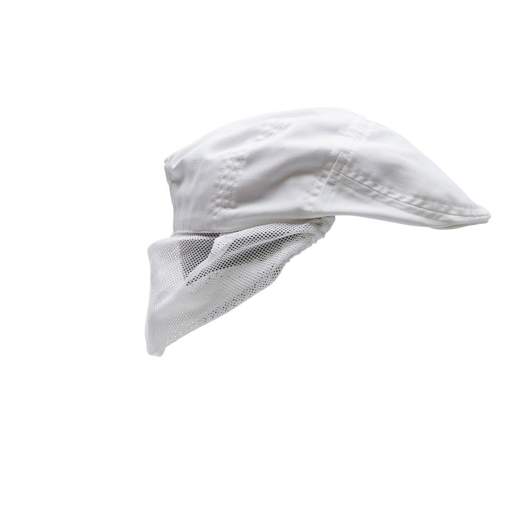 Platte pet met haarnetje Platte petten, wit