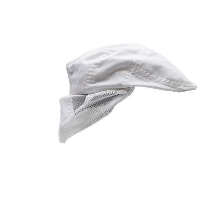 Platte pet met haarnetje Platte petten, wit