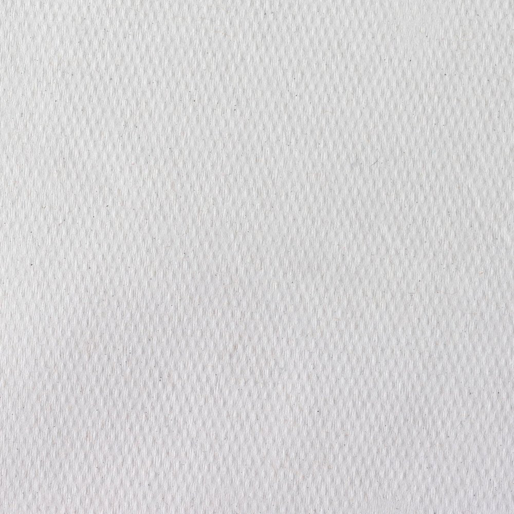 Close-up van Scott® artsenrollen (38,00 cm x 51,00 cm) van Kimberly-Clark GmbH: witte, gestructureerde oppervlakte met subtiel diagonaal vlechtwerk en kleine groeven, ideaal voor de hygiënische patiëntenzorg op medische onderzoekstafels.