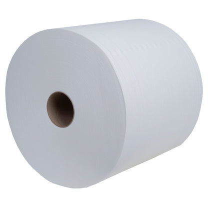 Een Kimtech® Aviation Reinigingsdoeken Grootrol (wit, 1 rol x 900 doeken, Kimberly-Clark GmbH) voor de luchtvaartindustrie en commercieel gebruik is afgebeeld tegen een witte achtergrond.