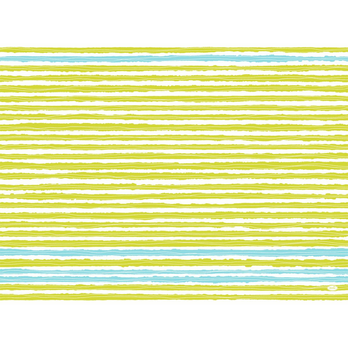 Een patroon van horizontale gele en lichtblauwe handgetekende lijnen op wit, geïnspireerd door Elise Stripes voor Dunicel-sets 30x40 cm, verpakking (100 stuks), van Duni GmbH.
