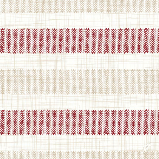 Zellt Servietten 40x40 cm Klassik Rigato bordeaux von Duni GmbH: Hochwertige Servietten mit breiten, bordeauxroten Streifen mit Punktmuster und schmalen beigen Linien im Gitterdesign-perfekt für stilvolle Tischdekoration. Packung à 50 Stück.