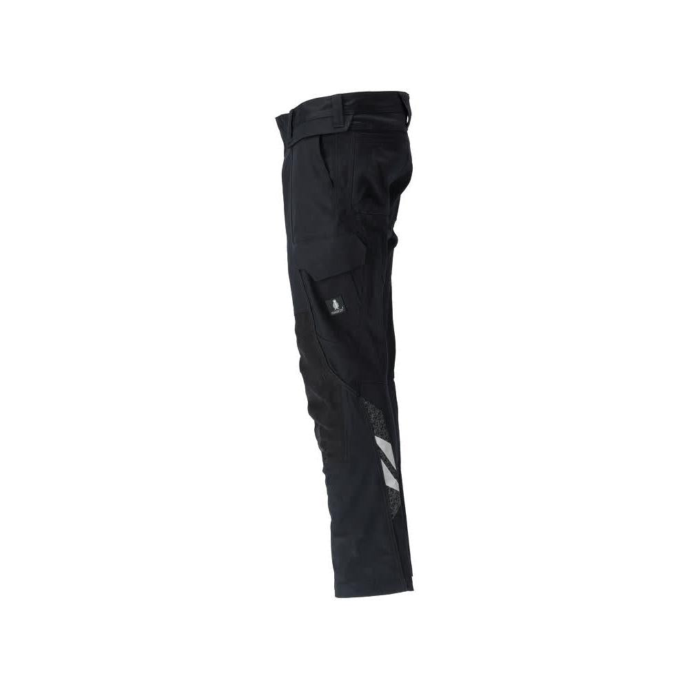 Broek, kniezakken, stretch, katoenen broek