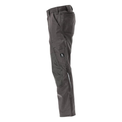 Broek met kniezakken, broek katoen+, donker antraciet