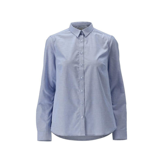 Overhemd, klassieke damespasvorm, stretch damesblouse, lichtblauw