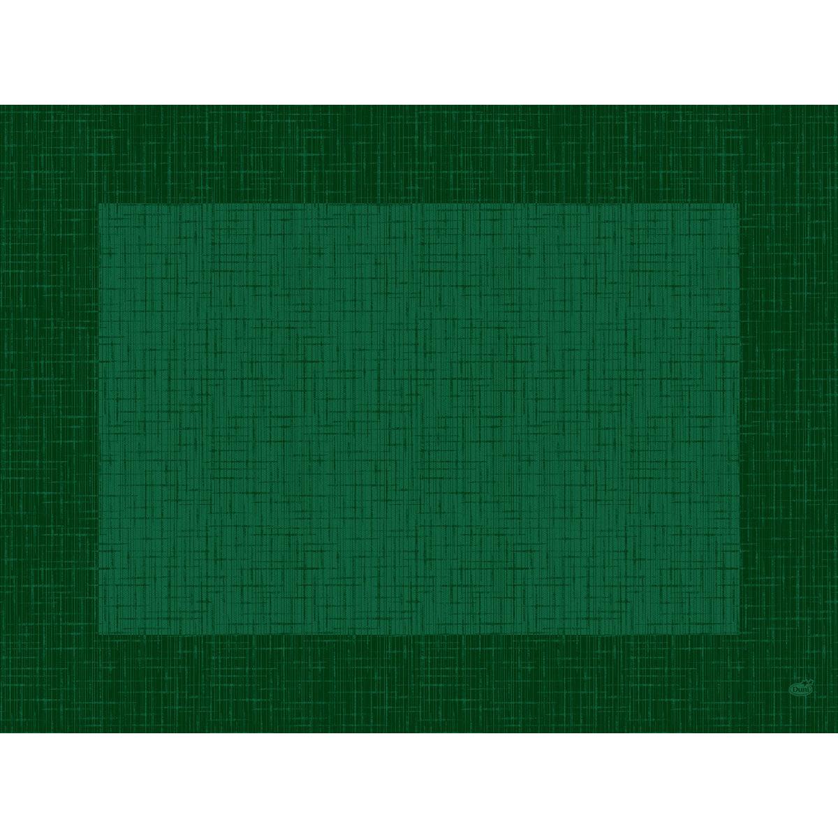 De Bio-Dunicel-Sets 30x40 Linnea Jägergrün van Duni GmbH is een rechthoekige groene mat met een kruislijnpatroon en een donkerdere rand. Perfect voor milieuvriendelijke wegwerpsets, het eenvoudige geometrische ontwerp heeft geen extra decoraties. Verpakking: 100 stuks.