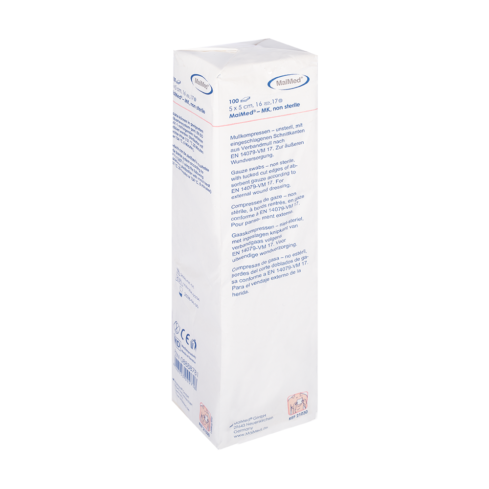 MaiMed-MK-onsteriele gaaskompressen à 100 stuks/papieren zak