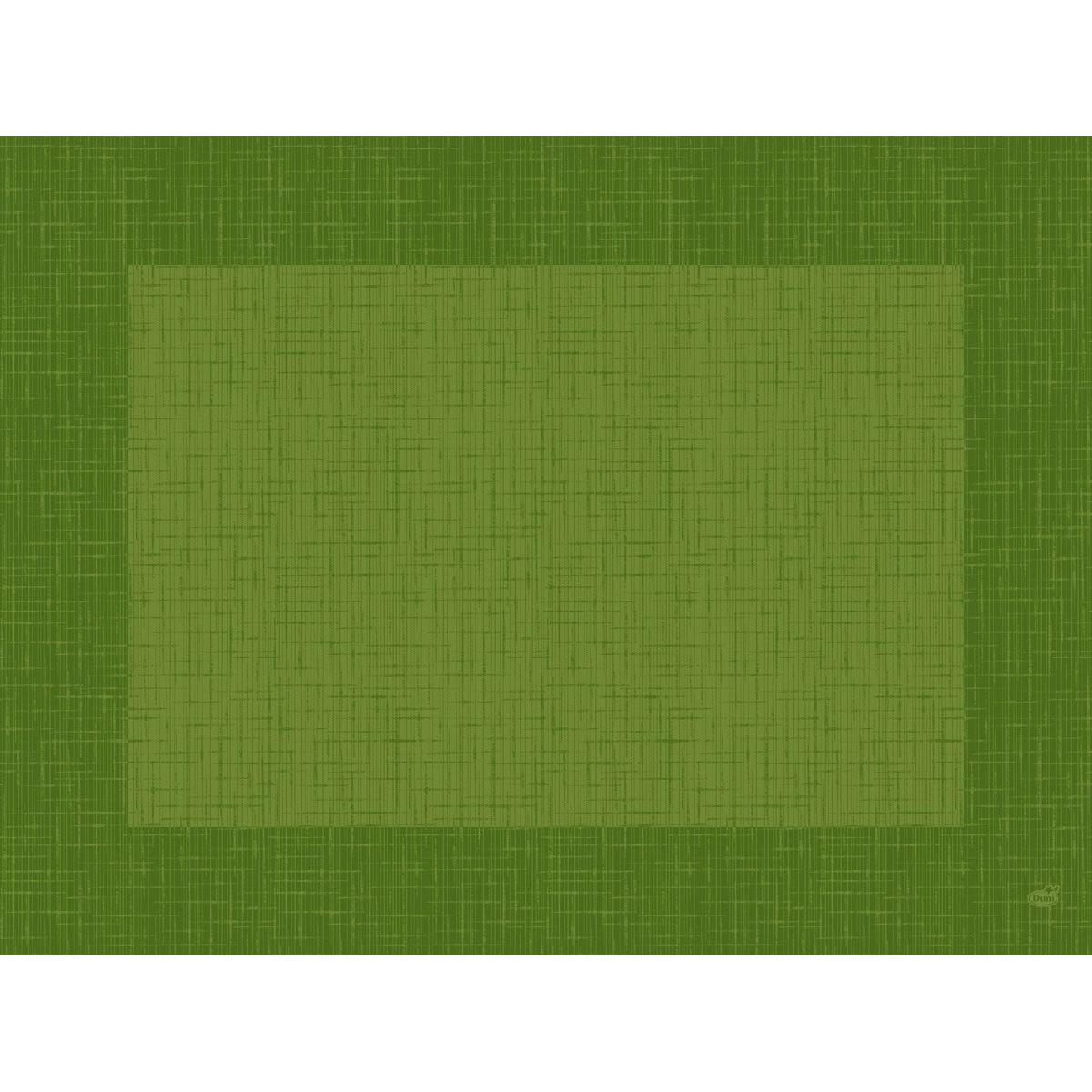 Die Bio-Dunicel-Sets 30x40 Linnea Blattgrün von Duni GmbH sind umweltfreundliche Tischsets in zartem Hellgrün mit dunkelgrünem Rand und dezenter Kreuzstruktur - ideal für stilvolle Tische. Packung mit 100 Stück.