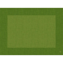Die Bio-Dunicel-Sets 30x40 Linnea Blattgrün von Duni GmbH sind umweltfreundliche Tischsets in zartem Hellgrün mit dunkelgrünem Rand und dezenter Kreuzstruktur - ideal für stilvolle Tische. Packung mit 100 Stück.
