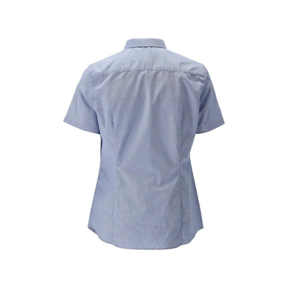 Shirt, korte mouw, klassieke dames, stretch damesblouse, lichtblauw