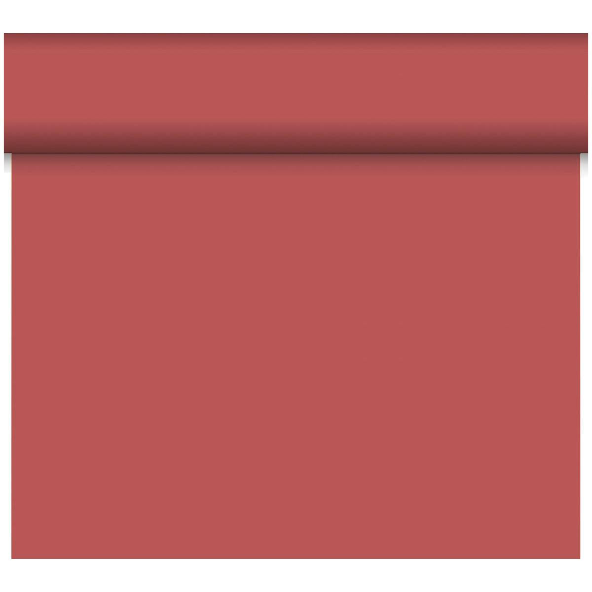 Die Duni GmbH Bio-DC-Tete a Tete 0,4x24m ist eine matte, gedämpfte rötlich-braune Tapetenrolle aus biologisch abbaubarem Material - ein umweltfreundliches Produkt ideal für stilvolle, nachhaltige Dekoration.