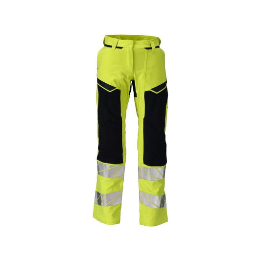 Broeken dames DIAMOND, kniezakken, stretchbroek Multisafe, signalisatie geel/zwart-blauw