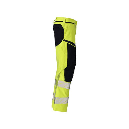 Broek, kniezakken, ULTIMATE STRETCH broek Multisafe, signalisatie geel/zwart-blauw