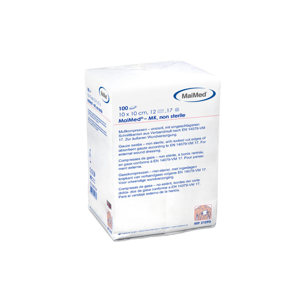 MaiMed-MK-onsteriele gaaskompressen à 100 stuks/papieren zak
