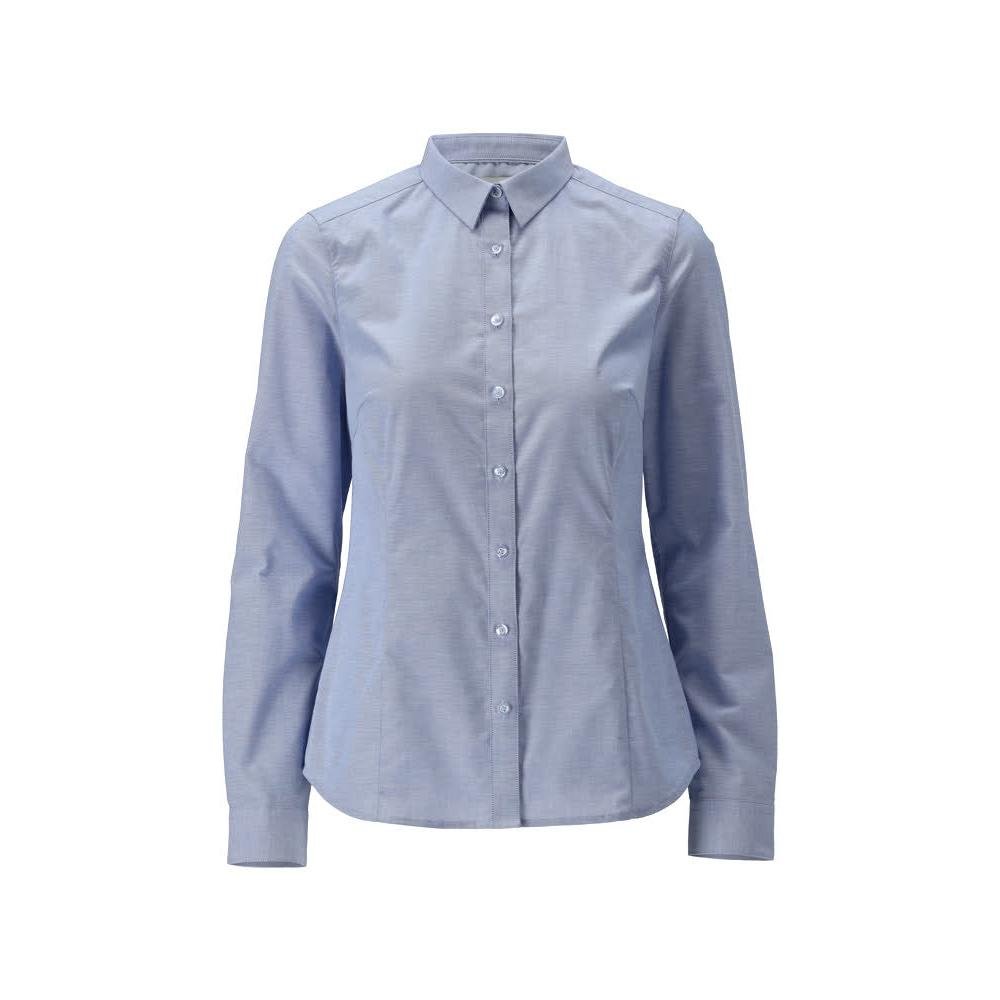 Overhemd, moderne damespasvorm, stretch damesblouse, lichtblauw