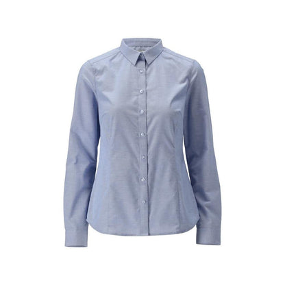 Overhemd, moderne damespasvorm, stretch damesblouse, lichtblauw