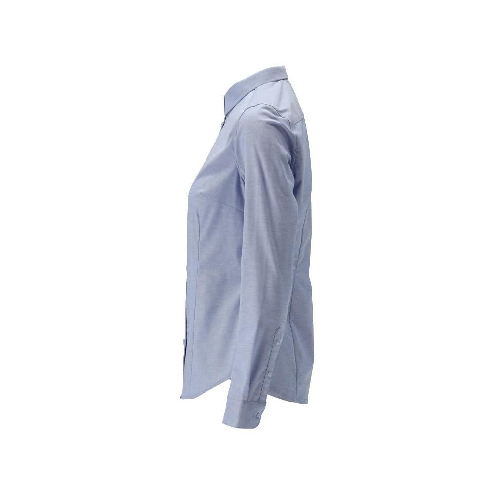 Overhemd, moderne damespasvorm, stretch damesblouse, lichtblauw