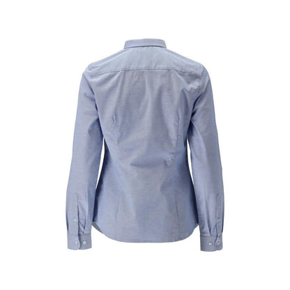 Overhemd, moderne damespasvorm, stretch damesblouse, lichtblauw