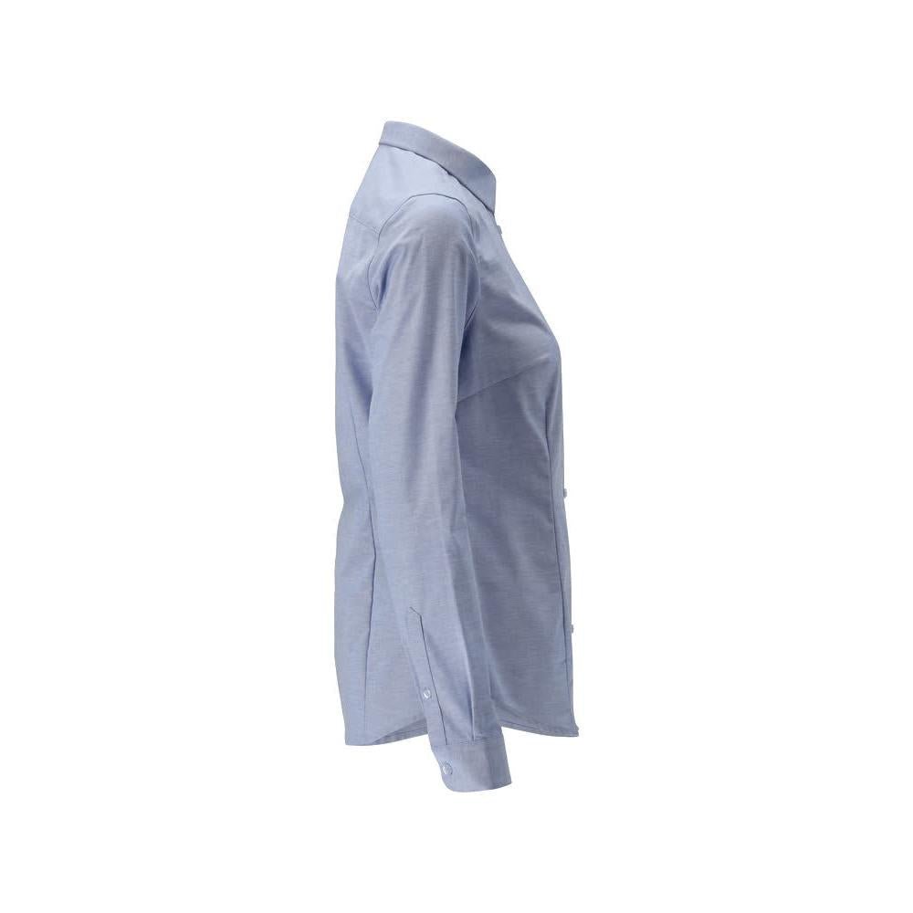 Overhemd, moderne damespasvorm, stretch damesblouse, lichtblauw