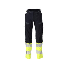 Broeken, dames, DIAMOND, kniezakken, stretchbroek Multisafe, zwart blauw/fluo geel