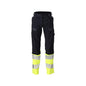Broeken, dames, DIAMOND, kniezakken, stretchbroek Multisafe, zwart blauw/fluo geel