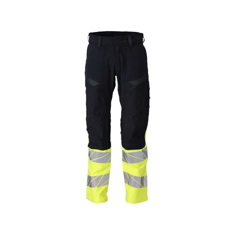 Broek, kniezakken, ULTIMATE STRETCH broek Multisafe, zwart blauw/fluo geel