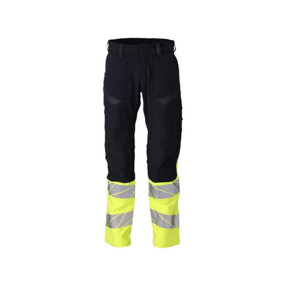 Broek, kniezakken, ULTIMATE STRETCH broek Multisafe, zwart blauw/fluo geel