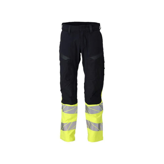 Broek, kniezakken, ULTIMATE STRETCH broek Multisafe, zwart blauw/fluo geel